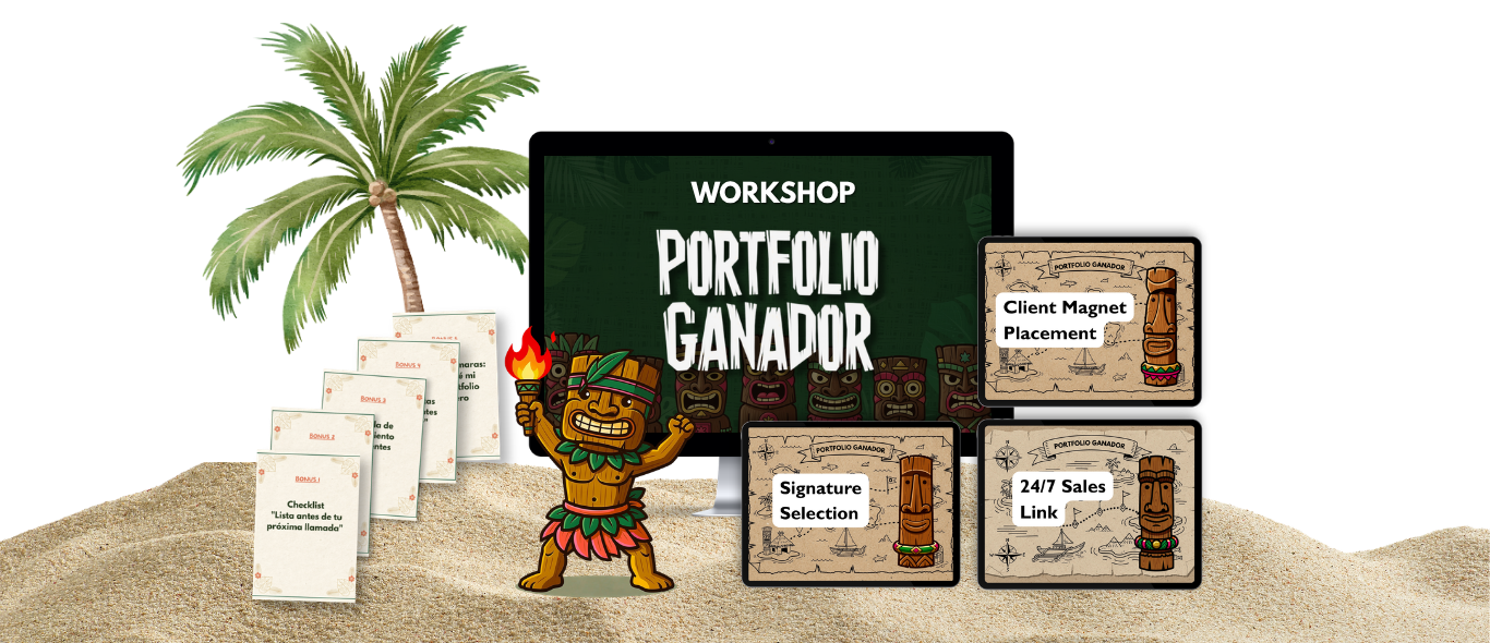 Workshop Portfolio Ganador: workshop en vivo, 3 módulos y 5 bonus